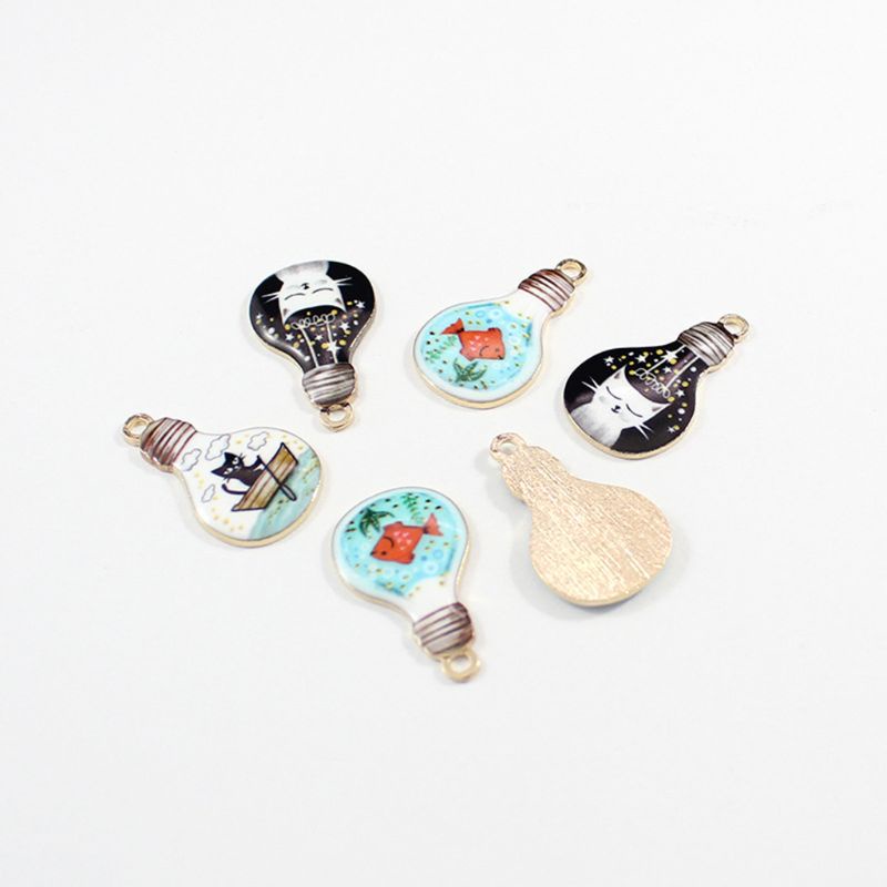 Siy Anting Tusuk Gantung Bahan Alloy Desain Kucing Enamel Untuk Wanita Charms