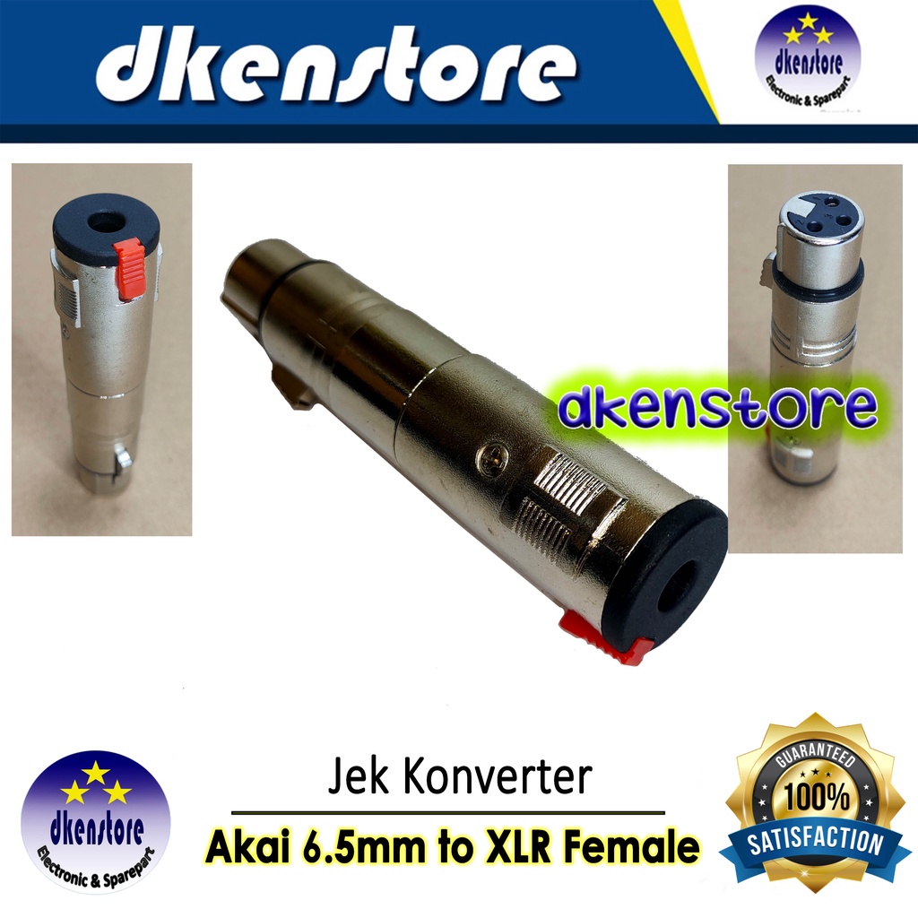 Jek konverter akai 6.5mm ke canon cewek jack adapter converter mic to xlr female