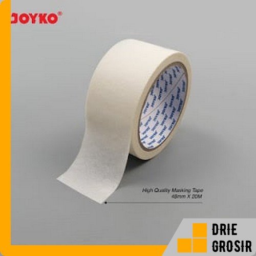 

MASKING TAPE SOLASI LAKBAN KERTAS WARNA CREAM JOYKO 48 MM X 20 METER