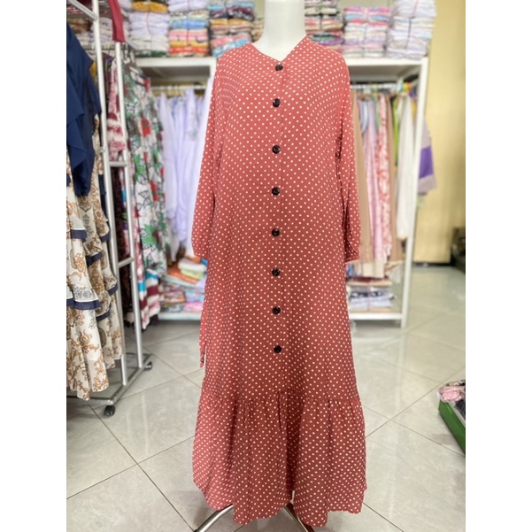 Gamis Polkadot | Gamis Kancing | Gamis Adem | Dress Polkadot