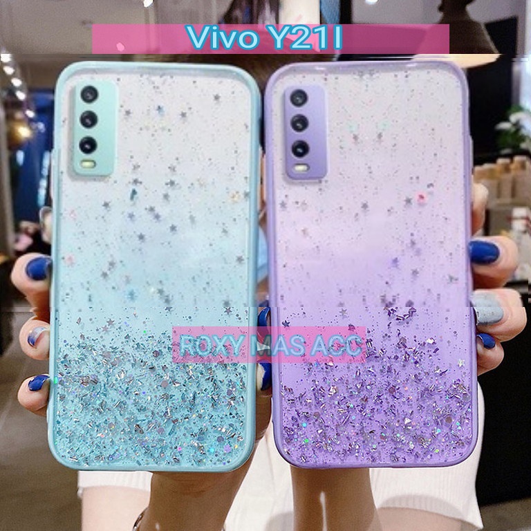 SOFTCASE GLITER ( VIVO Y21I ) TERBARU CASE DOVE GLITER FUZE TRANSPARAN DENGAN PROTEKSI KAMERA, SOFTC
