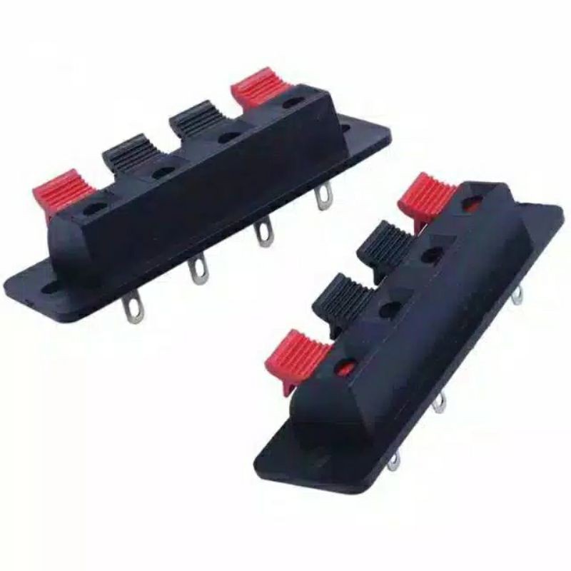 Terminal Jepit Speaker 4 Pin Kabel Power Supply Soket Per Amplifier DC