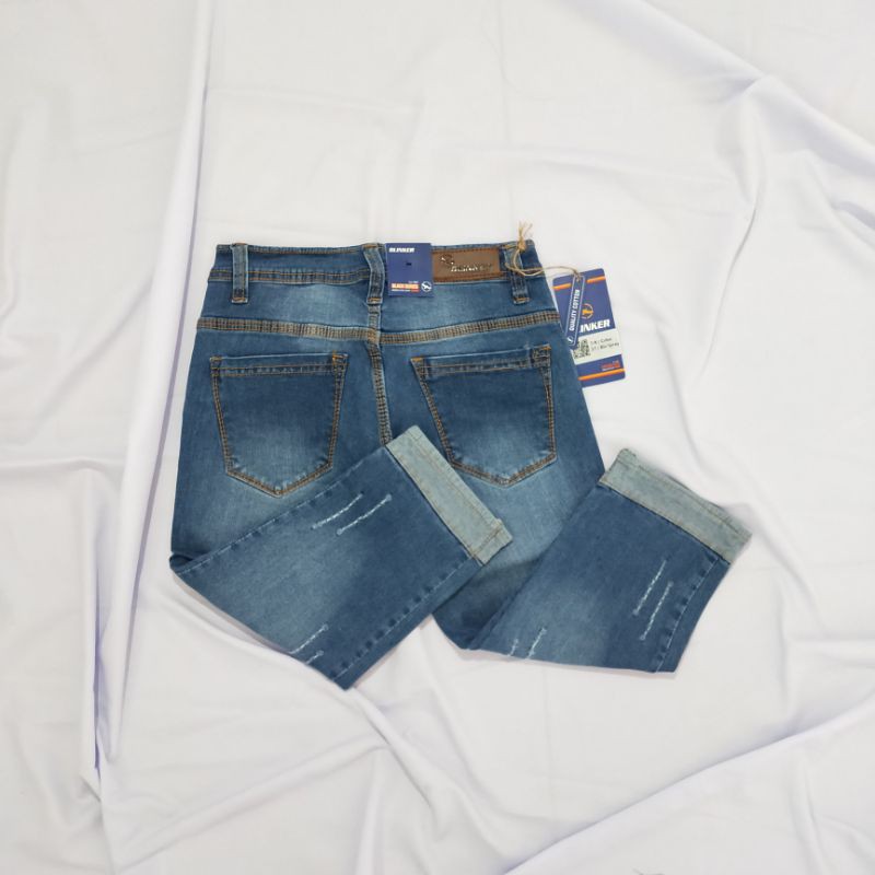 celana jeans blinker wanita/cewek model 7/8 //3/4 ripped