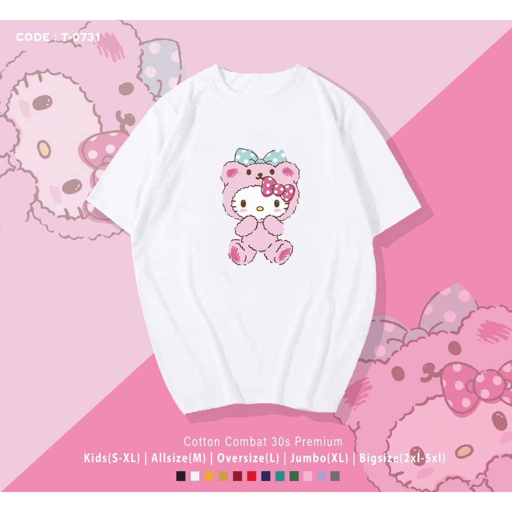 KAOS HELLO KITTY LUCU TERBARU / UK M-XL / KAOS SANTAI / KAOS WANITA / CUSTOM KAOS / BAHAN LEMBUT