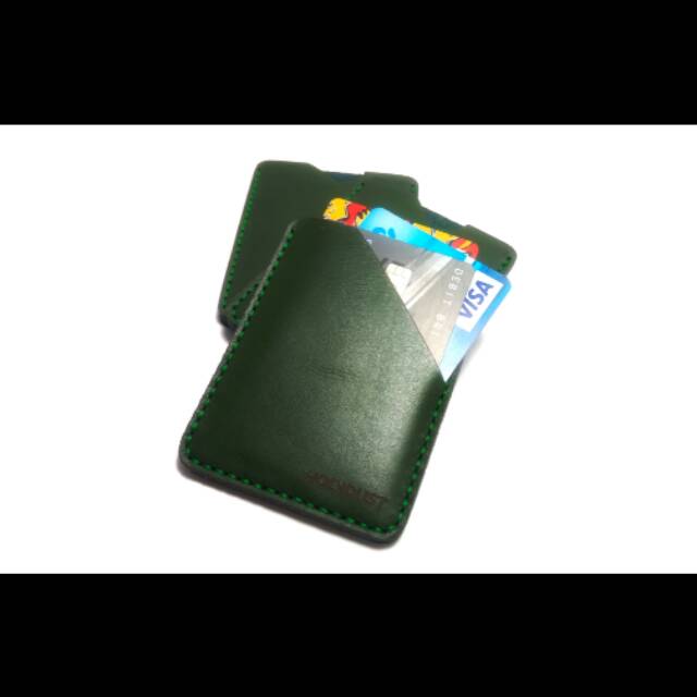 

Card holder simpel kulit asli warna hijau