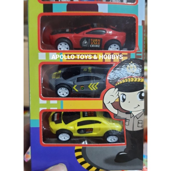 MAINAN ANAK MOBIL POLISI SESET 4PCS