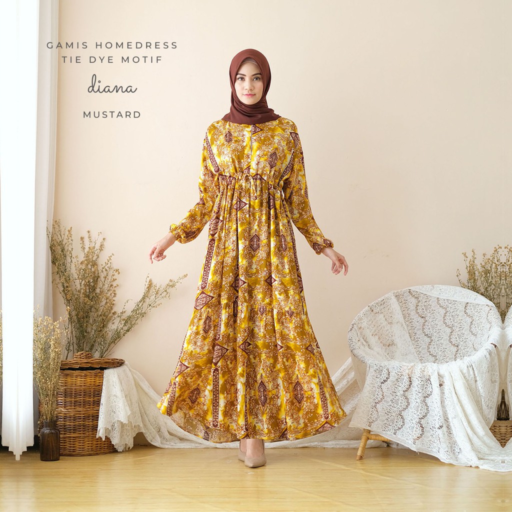 Gamis Homedress Rayon Motif Tie Dye