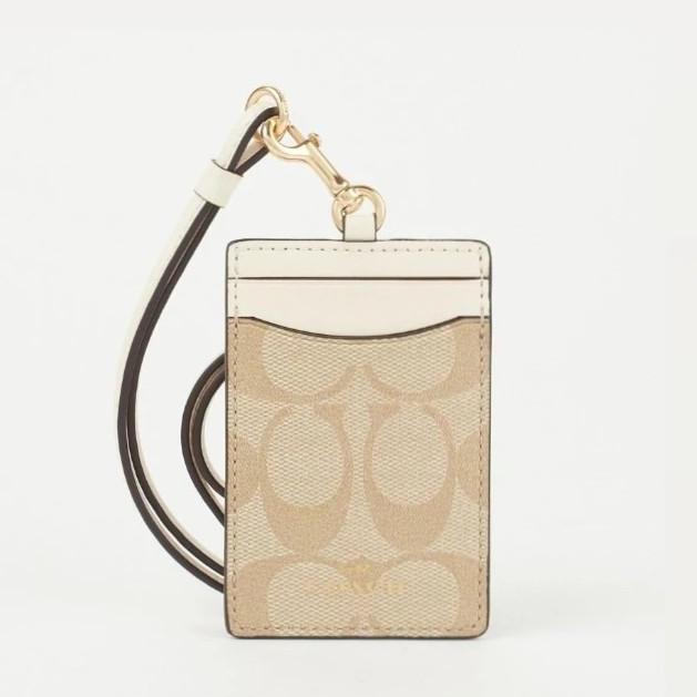 

COACH Id Lanyard In White Colorblock Signature Canvas 100% AUTHENTIC!