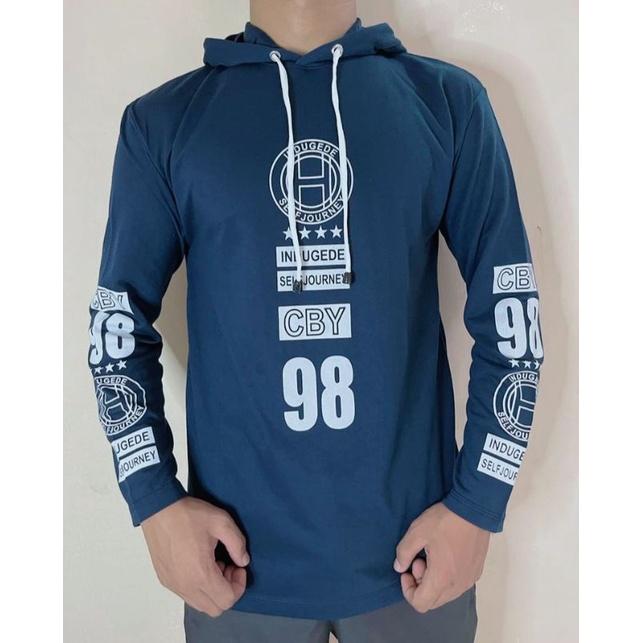 kaos lengan panjang bertopi hoodie kupluk lengan panjang