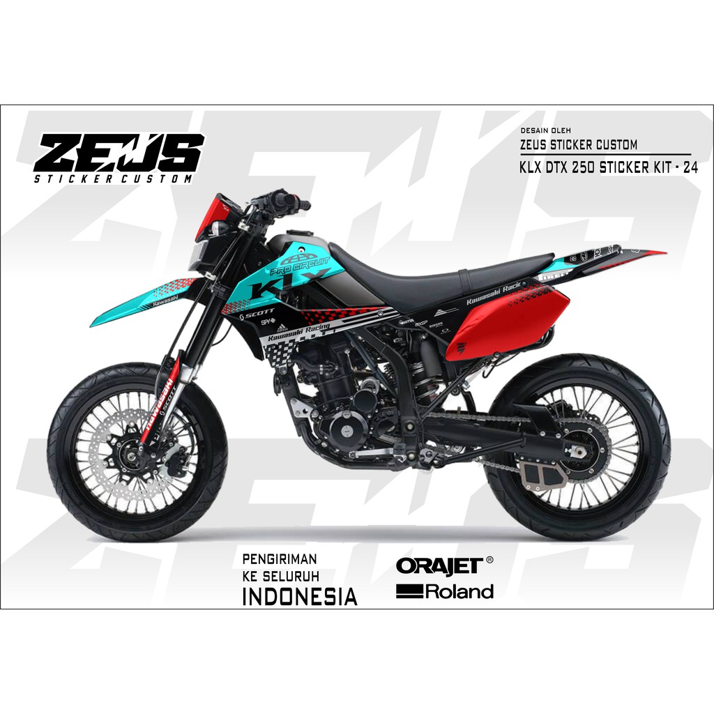 Decal Sticker - Stiker Dekal Klx Dtx 250 Zeus SC 24