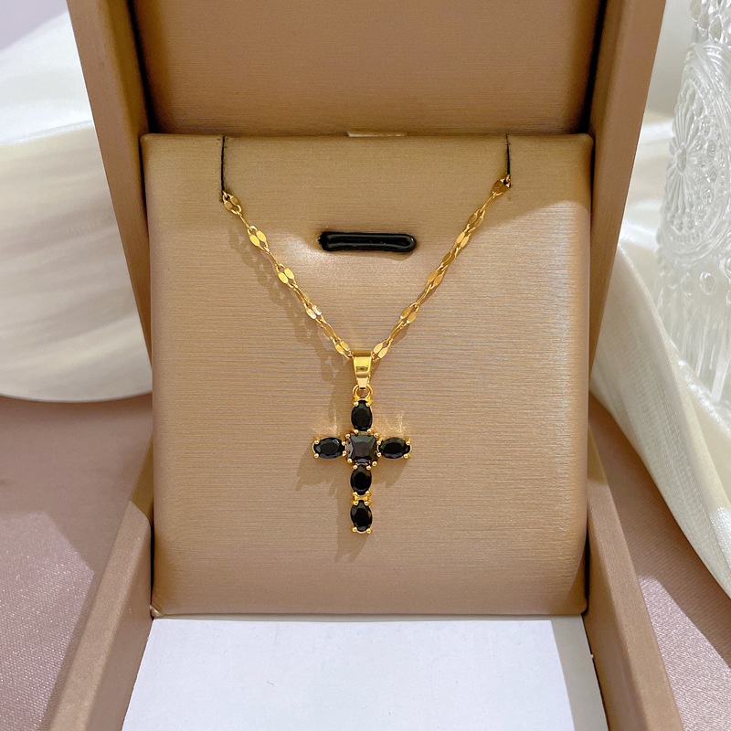 Kalung Lapis Emas 18K Bahan Titanium Steel Anti Air Untuk Wanita