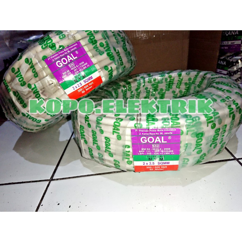 Kabel GOAL NYM 2X2.5mm SNI Tunggal