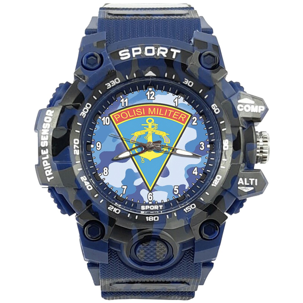 {Istimewa} Jam Tangan PM - POLISI MILITER 6 Biru Army Water Resistant