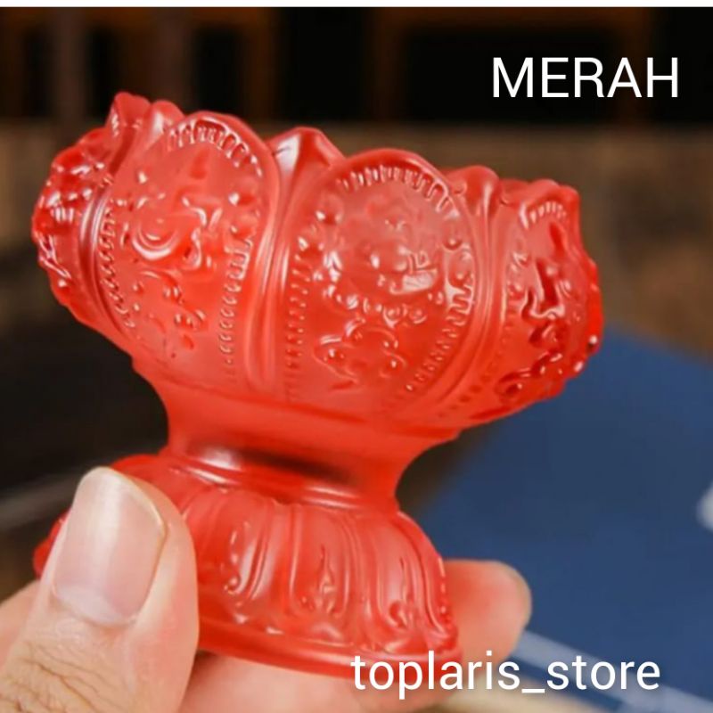 Tempat Lilin Candle Tealight Teratai Merah Kecil