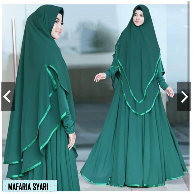 mafaria syari / gamis syari-hijau