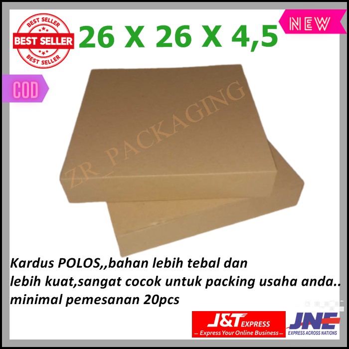 

Karduspolos26x26x4,5/kotakkado/polos/hampers/souvenir/Kardus packaging/kotak kemasan/box packaging/karton packaging/kotak kardus/kardus custom/kotak hampers/hampers custom/oleh-oleh/kotak kue/kotak hadiah/kotak coklat/kotak kemasan custom/kotak parcel/kot