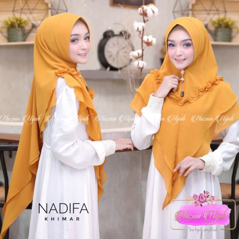 Naznin Khimar Ceruty Babydoll Premium 2 Layer Nadifa Ori