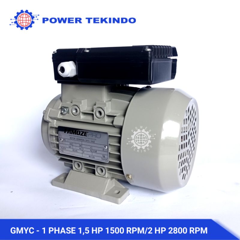 Famoze Pro Dinamo 1 Phase 1,5 Hp 1400 Rpm / 2 HP 2800 RPM Motor Penggerak GMYC 1,5 PK 2 PK