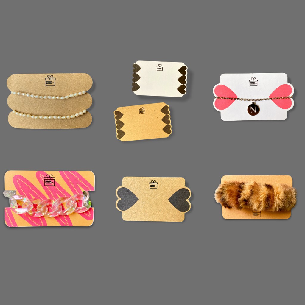 

custom packaging gelang kalung scrunchie / bracelet card / packing gelang / kemasan gelang / jewelry