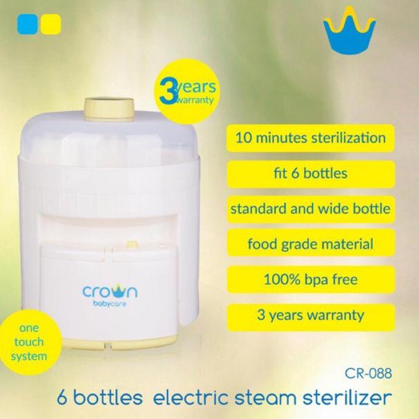 Crown Babycare 6 Bottles Electric Steam Sterilizer CR-088 / Pensteril Botol Bayi CR - 088