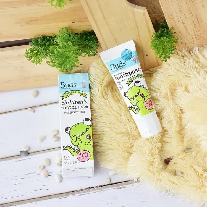 Buds Organic Oral Toothpaste With Xylitol Green Apple Odol Anak Buds Organic Apple