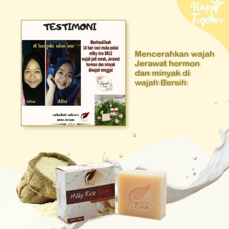 Milky Rice Soap SR12 Sabun Beras Susu BPOM Perawatan Wajah dan Tubuh