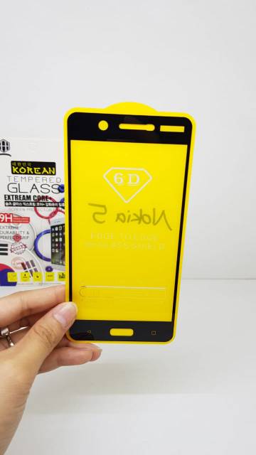 KOREAN Tempered Glass Nokia 5 (2017) 5.2 inchi FULL SCREEN Guard Nokia 5 FULL LAYAR FULL GLUE