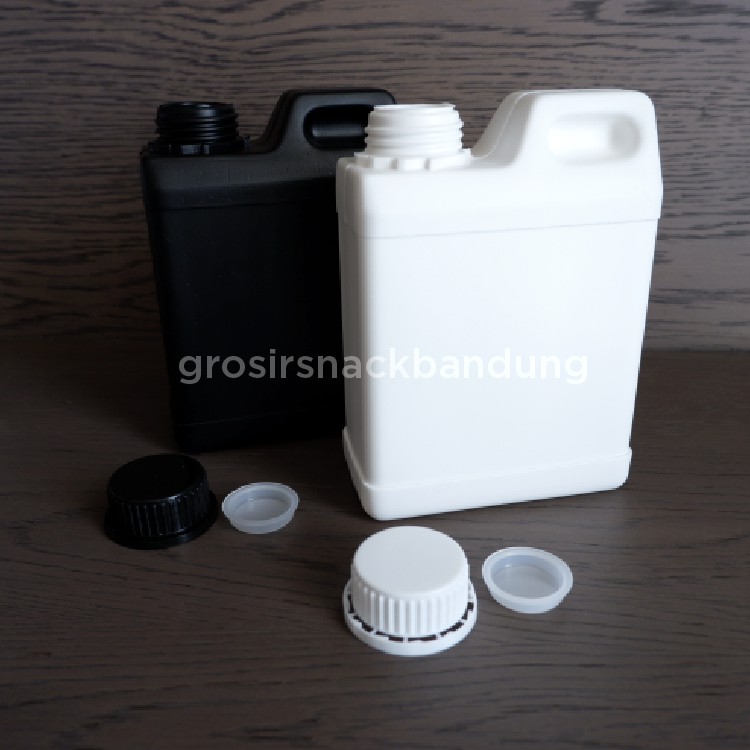 Jerigen Kotak HDPE 1000 ml + Tutup Segel / Dirigen Kotak Putih 1 Liter / Jerigen Antiseptik 1 Liter