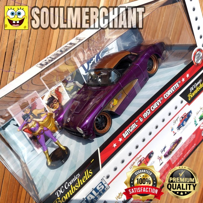 JADA Skala 24 DC COMICS BOMBSHEELS BATGIRL & 1957 CHEVY CORVETTE - BATMAN SUPERMAN