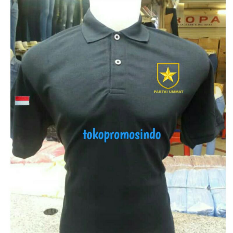 kaos polos pria/kaos partai ummat/kaos kerah hitam