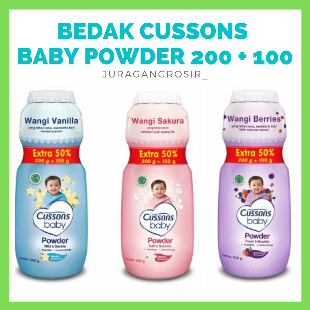BEDAK CUSSON / CUSSONS BABY POWDER BOTOL 200g + 100 gr