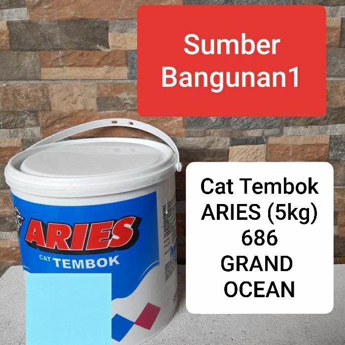 Cat tembok 5kg ARIES 686 GRAND OCEAN cat dinding warna biru 5 kg murah