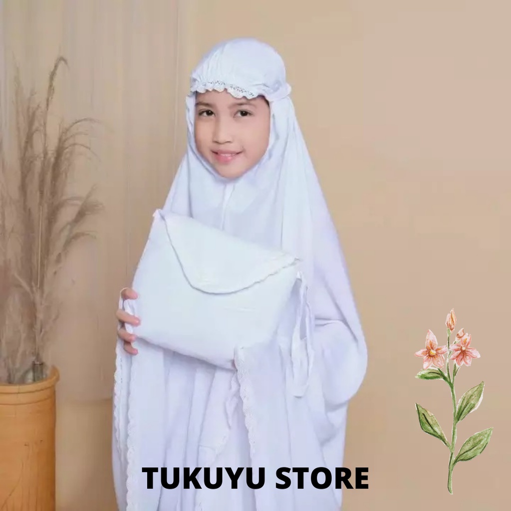 MUKENA BALI POLOS  RENDA TANGGUNG/MUKENA POLOS PRISKET/MUKENA  ANAK TANGGUNG