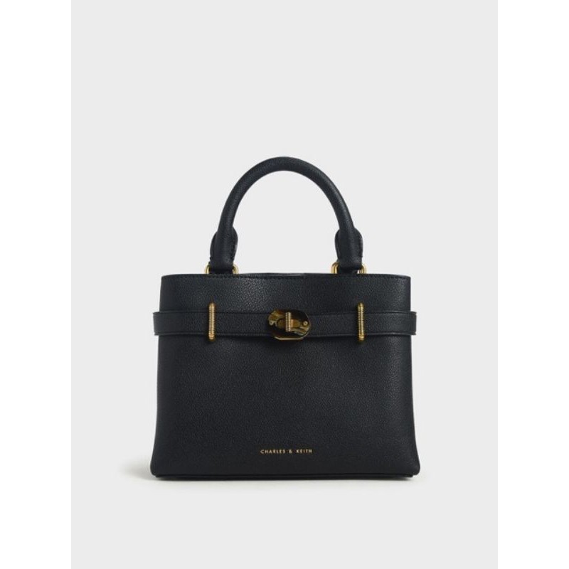 charles&keith hobo 3 ruang warna hitam