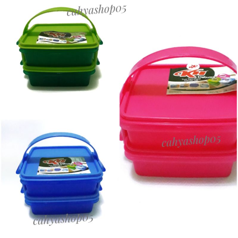 Rantang plastik susun 2/Tempat nasi bekal/Box makanan KH DELUX