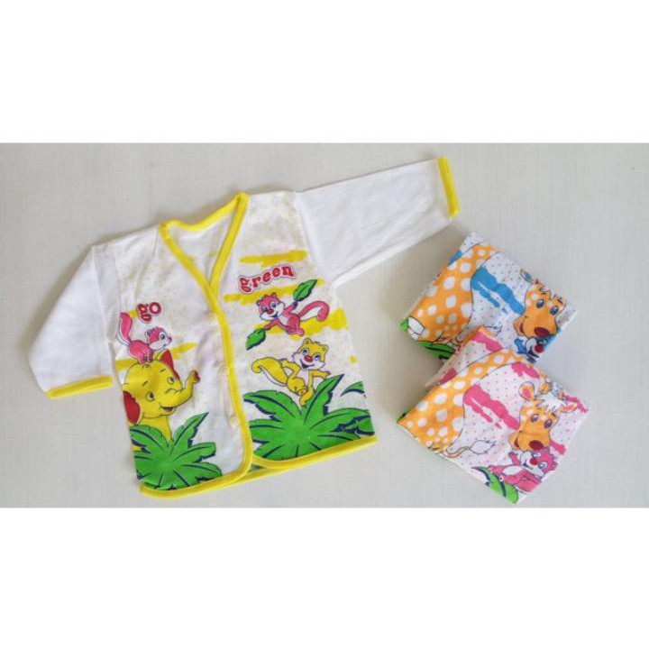 3 pcs Atasan Baju Bayi New Born Lengan Panjang Usia 0 - 3 Bulan