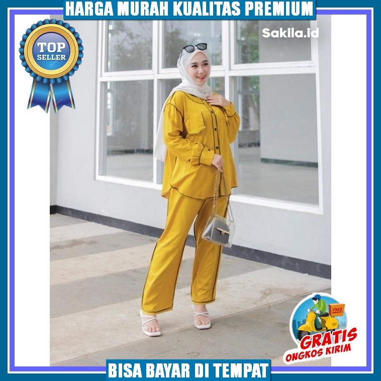 Julita Set Long Ld 115-120Cm Crinkle Premium / Setelan Polos Long Tunik Julita / One Set Polos Renda