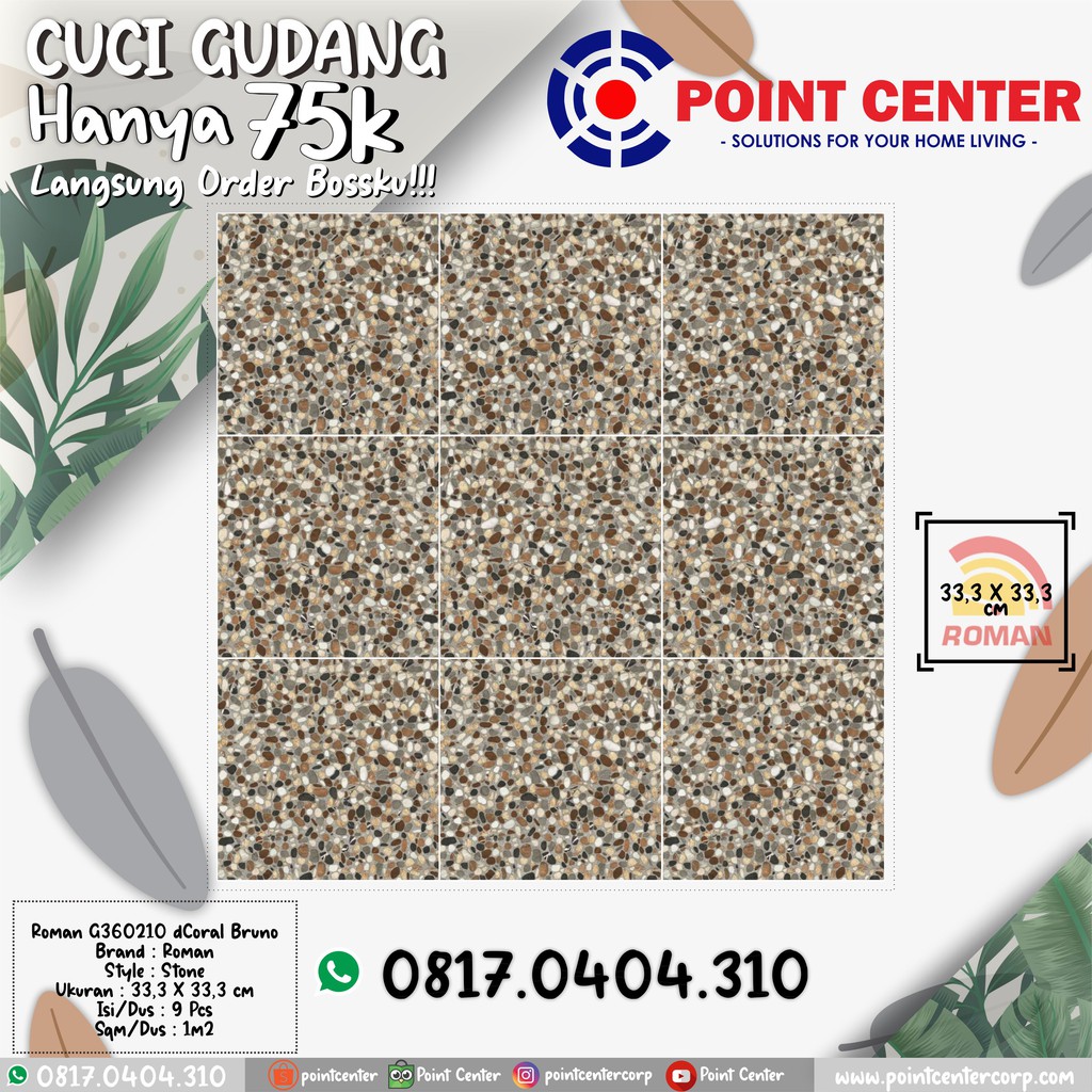 TERMURAH ROMAN KERAMIK 33,3 X 33,3 G360210 DCORAL BRUNO