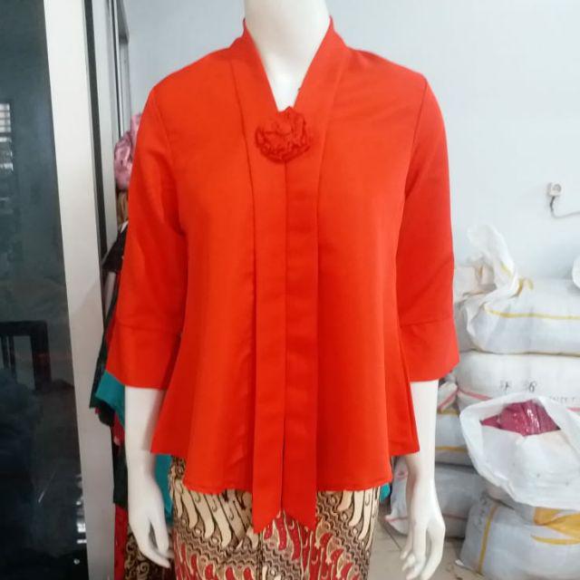 (M92/100) Kebaya floy kutubaru encim kartini termurah busui STD-JUMBO KeroncongBusana-Merah