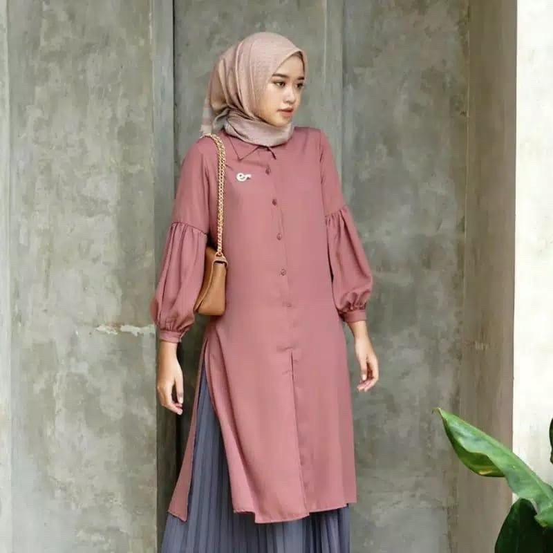 Tunik Terbaru Nyaman Premium Import Muslimah Murah Bagus Kekinian Trendy Simple BAJU ATASAN TUNIK MO