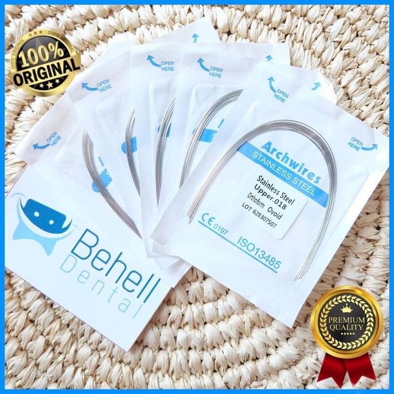 1Pack isi 10pics KAWAT GIGI BEHEL WIRE SS STAINLESS STEEL 012 014 016 018 1 pack UPPER/LOWER UP LOW BEHELLDENTAL KAWAT NITI STAINLESS STEEL