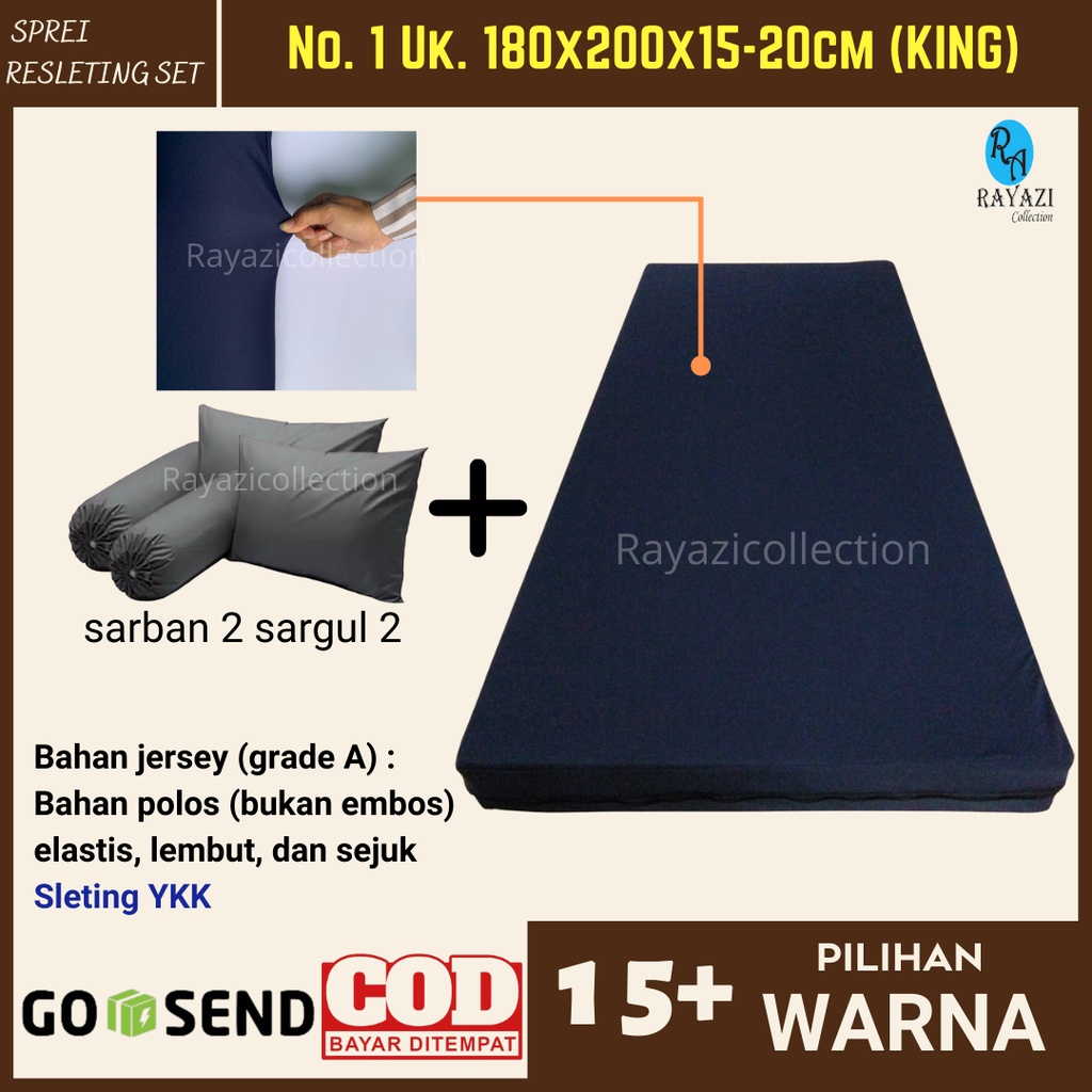 SARUNG KASUR RESLETING (SET) 180X200 / BUNGKUS COVER KASUR BUSA