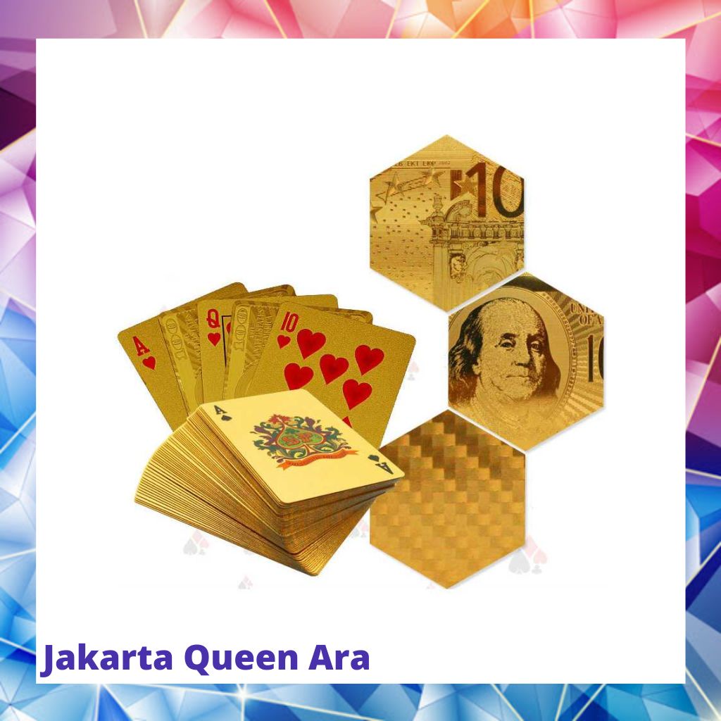 Kartu Remi Poker Lapisan Gold Foil - THKK9273