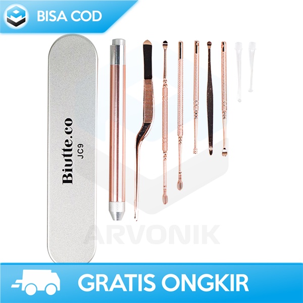 ALAT PEMBERSIH KOTORAN KUPING TELINGA STAINLESS Biutte.co PORTABEL ORI
