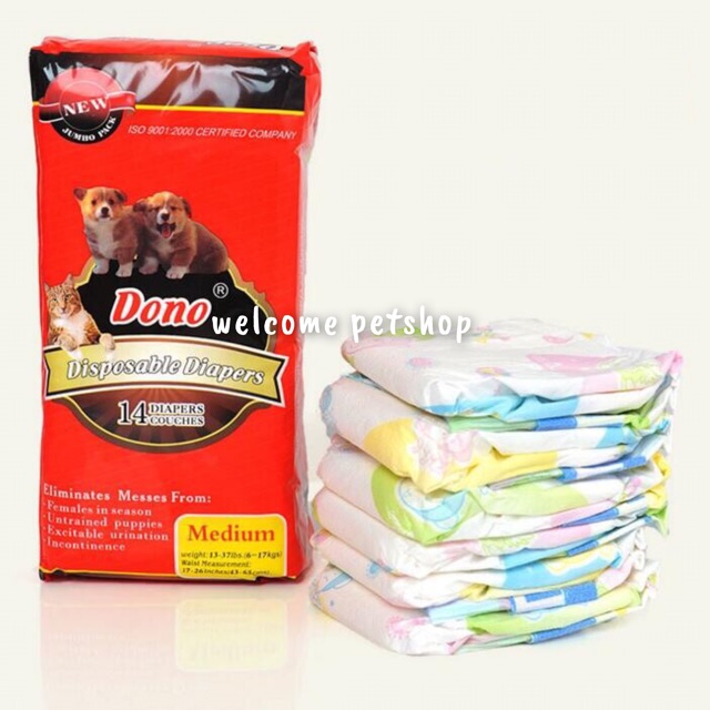 DOG DIAPER / DIAPERS POPOK PAMPERS ANJING - DONO XS S M L XL