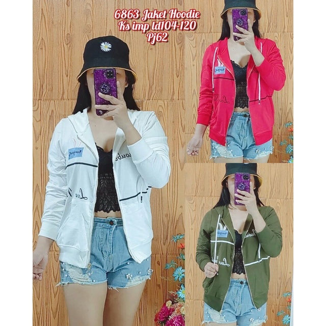 jaket hoodie kaos import wanita 6863/6862 bigsize