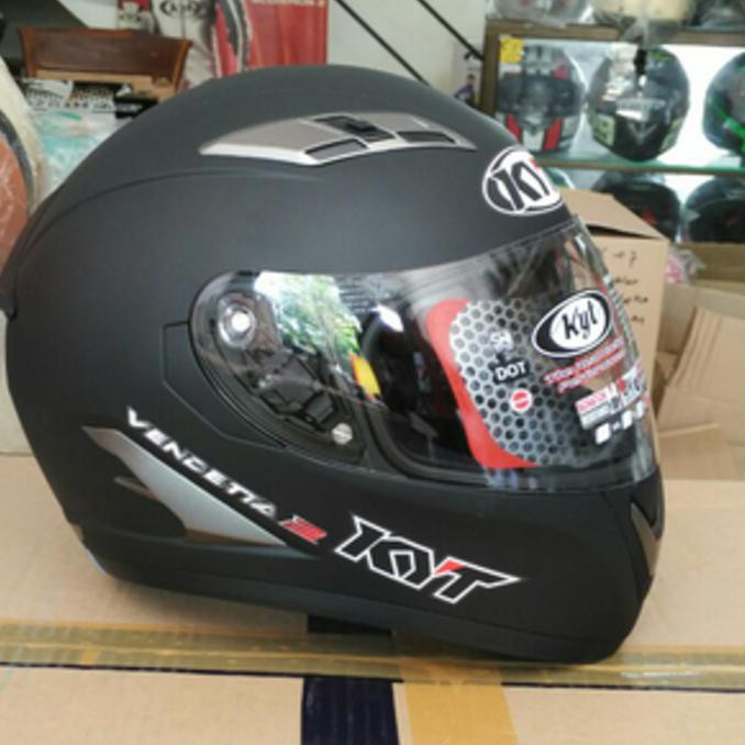 Helm KYT Vendetta 2 Solid Visor Doff Dop Vendeta Full Face Black