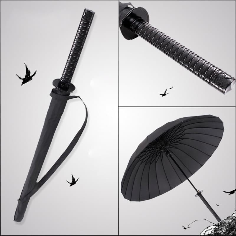 Payung Golf Jumbo Premium Umbrella Jas Hujan Model Pedang SAMURAI Hitam Unik Katana