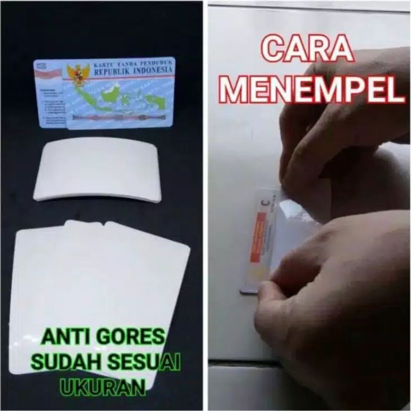 Stiker Anti Gores Laminating KTP SIM Kartu Kredit Credit Card ATM Lem Praktis Bisa pasang sendiri