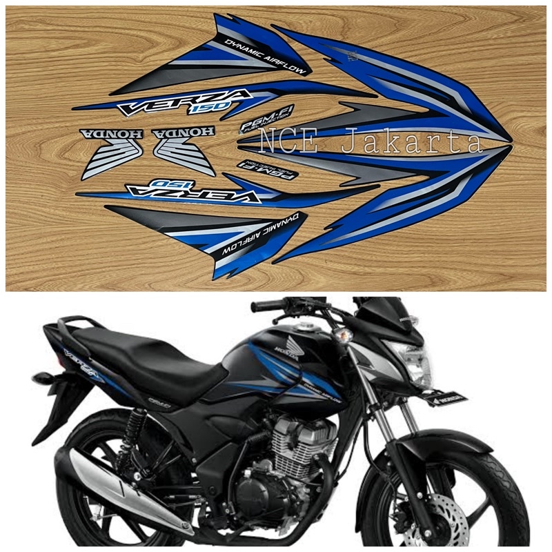 STIKER STRIPING MOTOR VERZA 2015 HITAM LIS BIRU